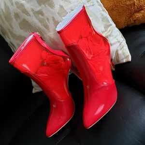 Red Transparent Ankle Boots **NEW**